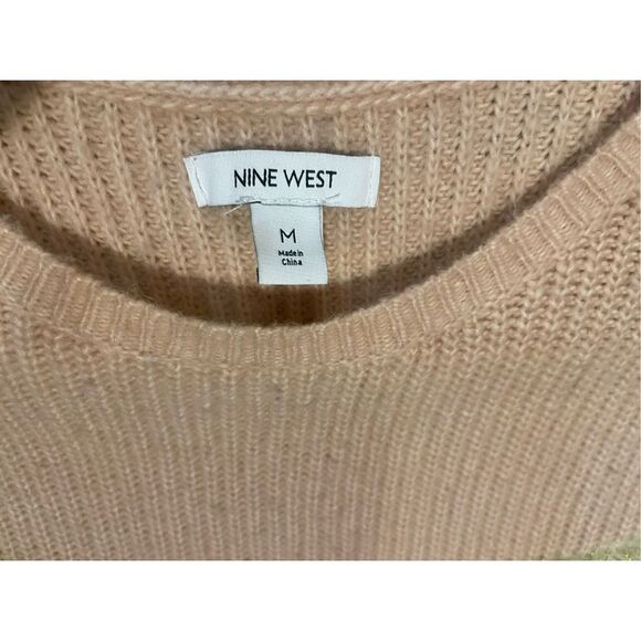 Womens Steve Madden Metallic Chevron Sweater SZ M Pink Gold Fuzzy Size medium - Picture 8 of 14